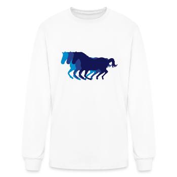 Three horses at a gallop - Horse riding - dressage - Men's Long Sleeve T-Shirt - white - Front