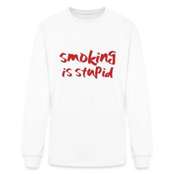 Smoking Is Stupid - Men's Long Sleeve T-Shirt - white - Front