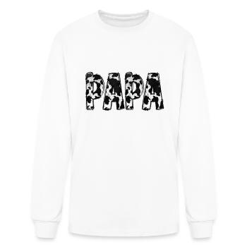 Mens Cow Pattern Print - Men's Long Sleeve T-Shirt - white - Front