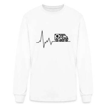 heartbeat ambulance - Men's Long Sleeve T-Shirt - white - Front