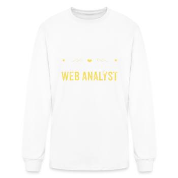 Wake Up Smarter Sleep With A WEB ANALYST - Men's Long Sleeve T-Shirt - white - Front
