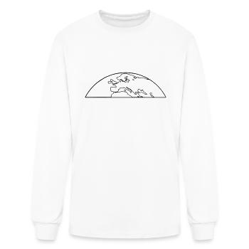 Design Half Earth - Men's Long Sleeve T-Shirt - white - Front