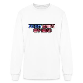 Filthy Knobs Off-road - American Flag - Men's Long Sleeve T-Shirt - white - Front