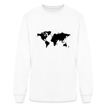 world - map - Men's Long Sleeve T-Shirt - white - Front