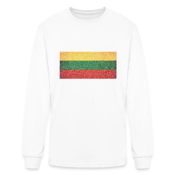 Distressed Lithuanian Flag - Men's Long Sleeve T-Shirt - white - Front