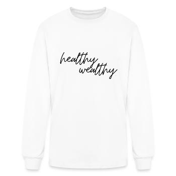 I am healthy i am wealthy - Men's Long Sleeve T-Shirt - white - Front