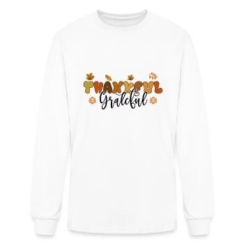 Action de grâce Reconnaissant Reconnaissant Bienheureux, Thanksgivi - T-shirt à manches longues Homme - blanc - Devant