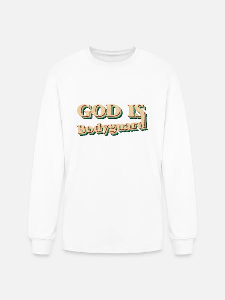 GOD IS BODYGUARD - Men's Long Sleeve T-Shirt - white