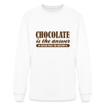 Chocolate Is The Answer No Matter The Question - Men's Long Sleeve T-Shirt - white - Front