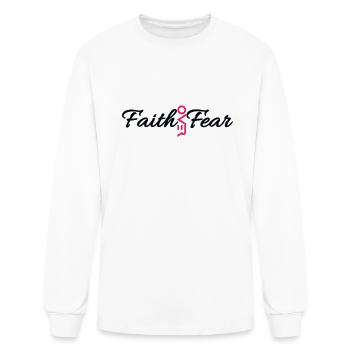 "Courageous Faith: Triumphing Over Fear" - Men's Long Sleeve T-Shirt - white - Front