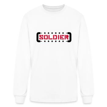 Stars Soldier Logo War General Freedom Fighter - Men's Long Sleeve T-Shirt - white - Front