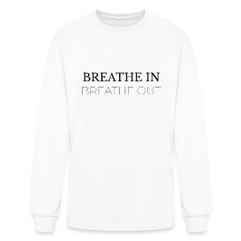 Breathe In, Breathe Out – Minimalist Mindfulness - Men's Long Sleeve T-Shirt - white - Front