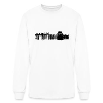 Pier Reflection Silhouette - Men's Long Sleeve T-Shirt - white - Front