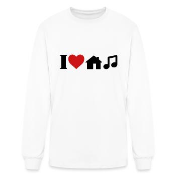 I Love House Music T-Shirt - Men's Long Sleeve T-Shirt - white - Front