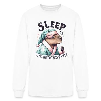 Sleepy Capybara in Comfy Pajamas - Men's Long Sleeve T-Shirt - white - Front