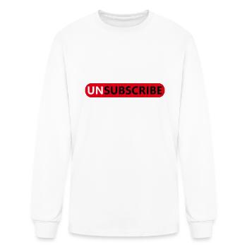 Unsubscribe Funny Sarcastic Subscribe Retro - Men's Long Sleeve T-Shirt - white - Front