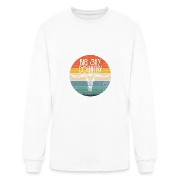 Montana Shirt, Montana Vintage Longhorn Tee, - Men's Long Sleeve T-Shirt - white - Front