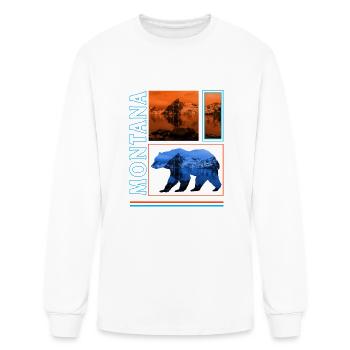 Parc national des Glaciers, Retro Glacier Montana - T-shirt à manches longues Homme - blanc - Devant