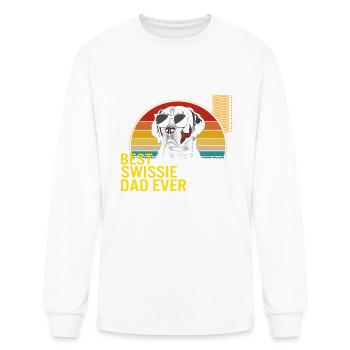 Meilleur t-shirt Swissie Dad Ever - T-shirt à manches longues Homme - blanc - Devant