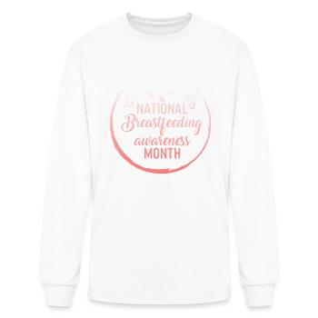 Breast Feeding Shirt, National Breastfeeding - Men's Long Sleeve T-Shirt - white - Front