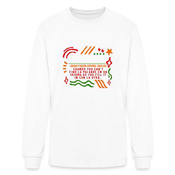 Spanish Shirt, Spanglish Spanish English - Men's Long Sleeve T-Shirt - white - Front