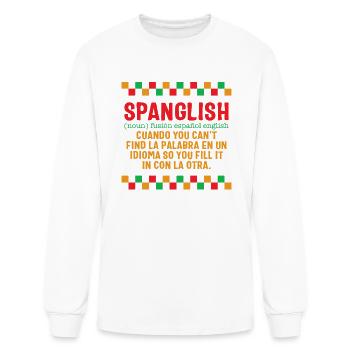 Spanish Shirt, Spanglish Spanish English - Men's Long Sleeve T-Shirt - white - Front