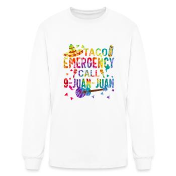 Taco Emergency Call 9 Juan Juan Cinco de Mayo - Men's Long Sleeve T-Shirt - white - Front