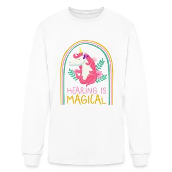 Hearing Loss Awareness Shirt, Hearing Is Magical - Men's Long Sleeve T-Shirt - white - Front