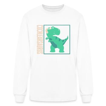 Hearing Loss Awareness Shirt, Cochlearsaurus - Men's Long Sleeve T-Shirt - white - Front