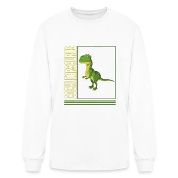 Hearing Loss Awareness Shirt, Cochlearsaurus - Men's Long Sleeve T-Shirt - white - Front
