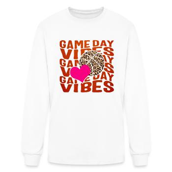 Basketball Shirt, Game Day Vibes Tee, Basketball - Men's Long Sleeve T-Shirt - white - Front