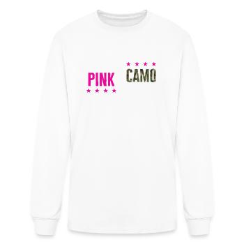 Hunting Shirt, Pretty In Pink Dangerous In Camo - Men's Long Sleeve T-Shirt - white - Front