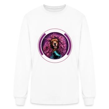 Glamour Dog Curly Hair Groomer Brush Hairdryer - Men's Long Sleeve T-Shirt - white - Front