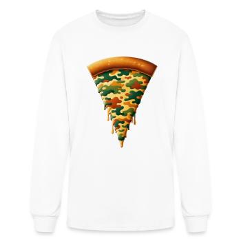 Pizza Camo Military Child Month Tribute - Men's Long Sleeve T-Shirt - white - Front