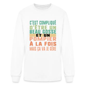 C'est Compliqué D'être Un Beau Gosse Et Un - Men's Long Sleeve T-Shirt - white - Front