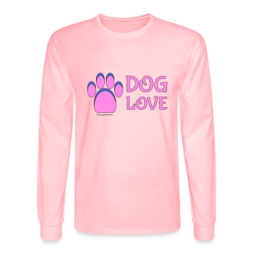 Pink Dog paw print Dog Love - Men's Long Sleeve T-Shirt