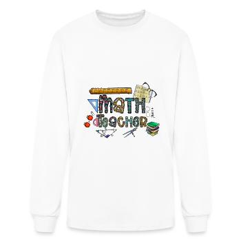 Math Teacher - Men's Long Sleeve T-Shirt - white - Front