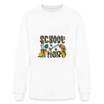 School Hero - Men's Long Sleeve T-Shirt - white - Front