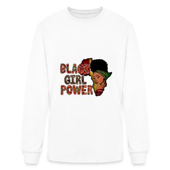 Black Girl Power - Men's Long Sleeve T-Shirt - white - Front