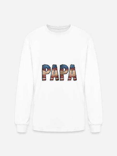 Papa - Men's Long Sleeve T-Shirt - white