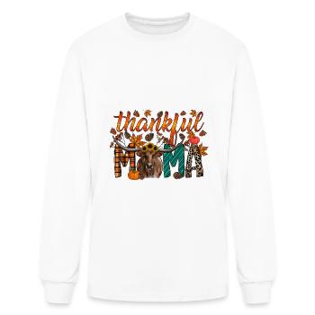 Thankful Mama Longhorn - Men's Long Sleeve T-Shirt - white - Front
