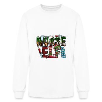 nurse elf - Men's Long Sleeve T-Shirt - white - Front