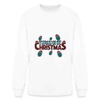Christmas Turquoise - Men's Long Sleeve T-Shirt - white - Front