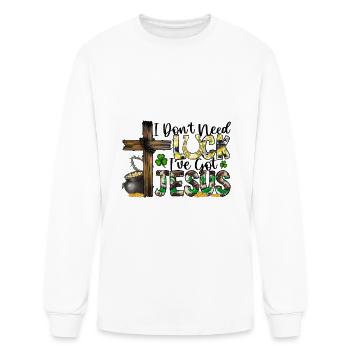 I Don't Need Luck I ve Got jesus - Men's Long Sleeve T-Shirt - white - Front
