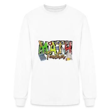 Math Teacher - Men's Long Sleeve T-Shirt - white - Front