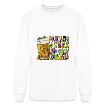Mardi Gras and Beer - Men's Long Sleeve T-Shirt - white - Front
