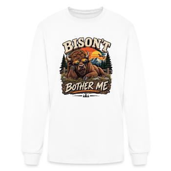 Bison’t Bother Me - Men's Long Sleeve T-Shirt - white - Front