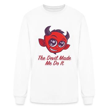 The Devil Made Me Do It - Men's Long Sleeve T-Shirt - white - Front