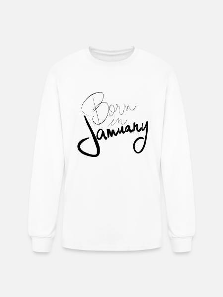 Born in January - Men's Long Sleeve T-Shirt - white