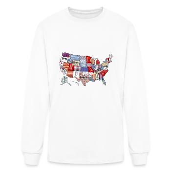 4th of July USA Flag Freed - Men's Long Sleeve T-Shirt - white - Front
